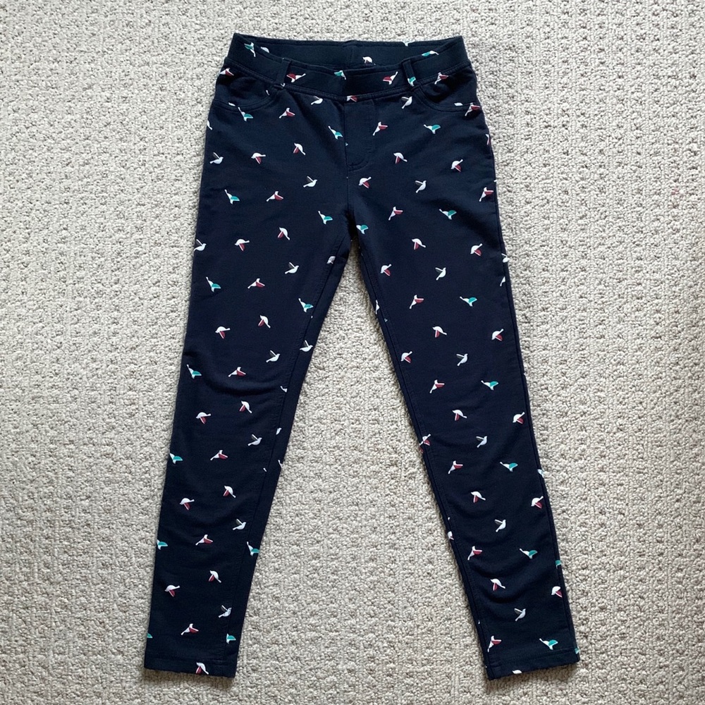 Joe Fresh Navy Blue Bird Print Jegging Pants